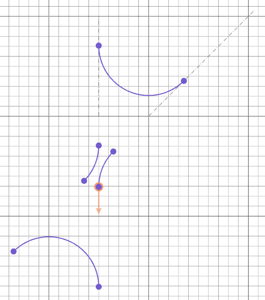 Fillet arcs between two lines