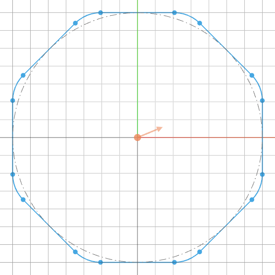 Octagon sketch with fillets