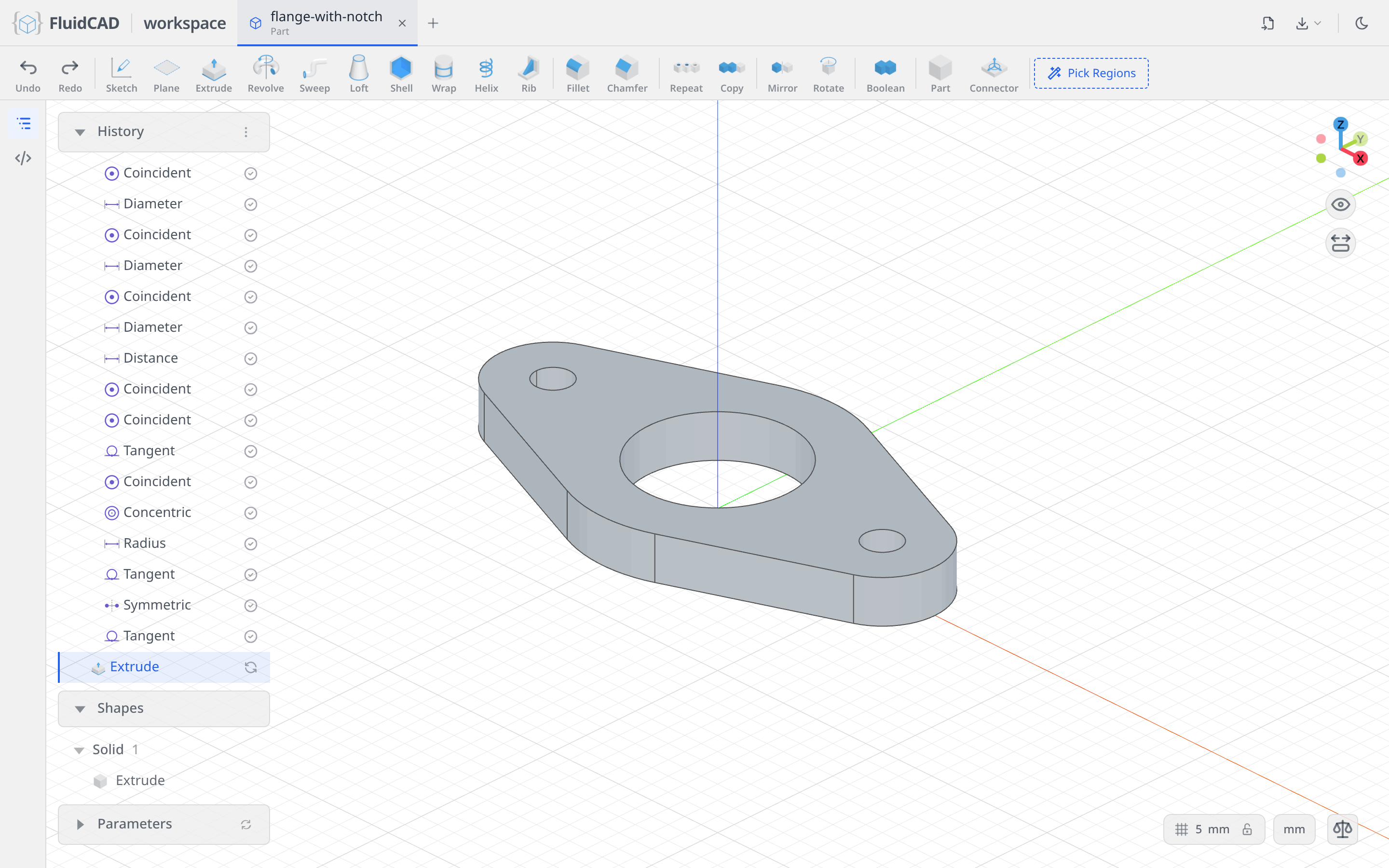 The extruded flange