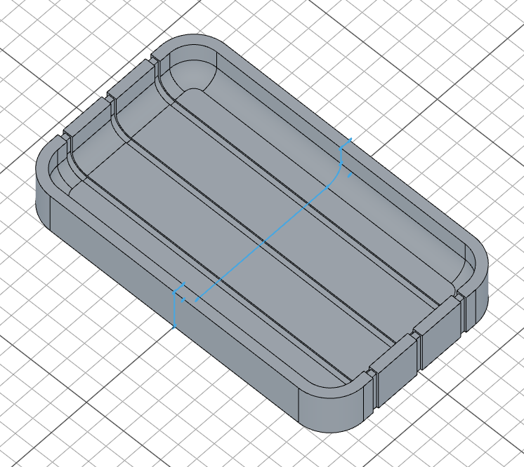 Front grooves cut into the box