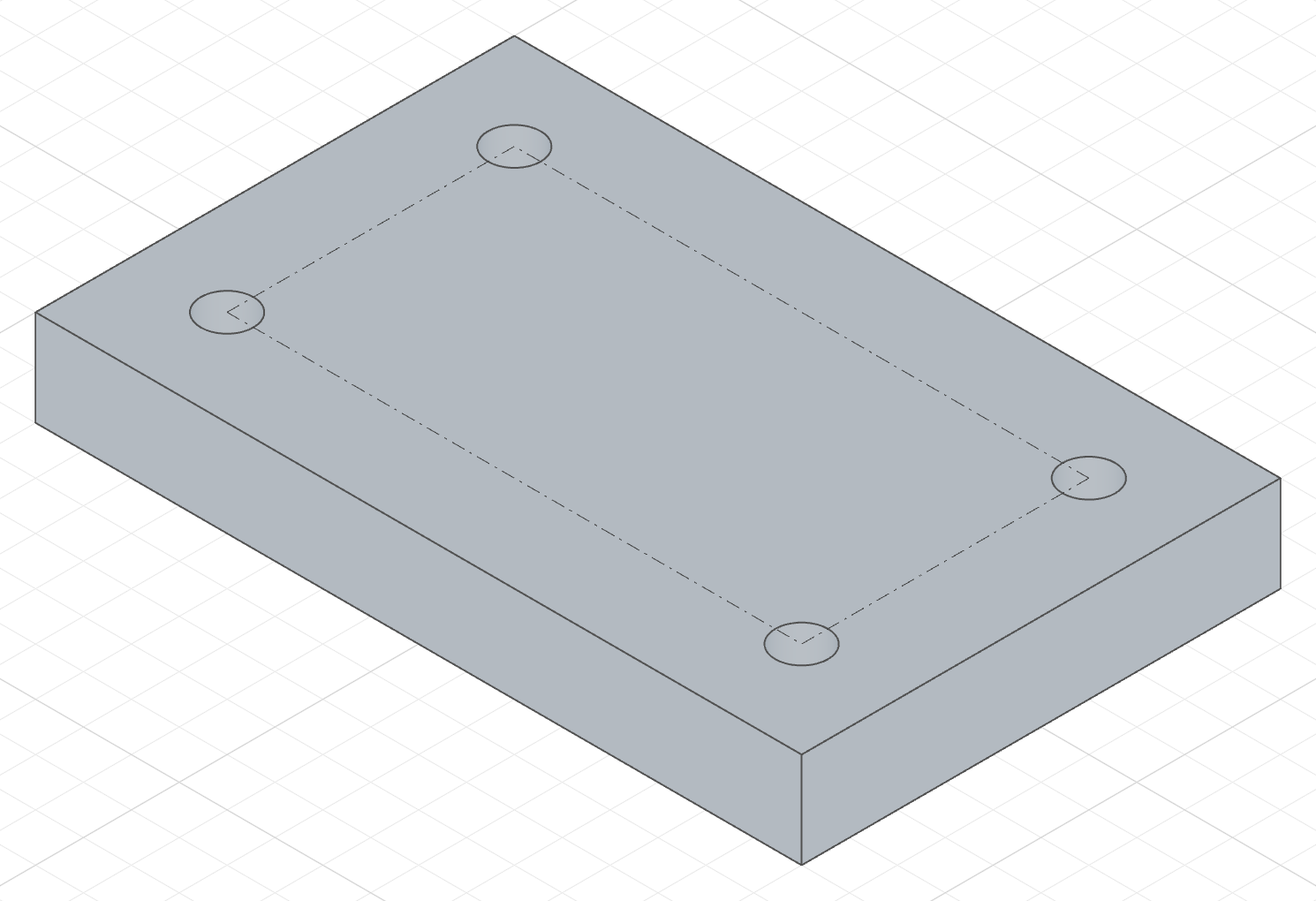 Four M5 holes on the corners of a construction rectangle