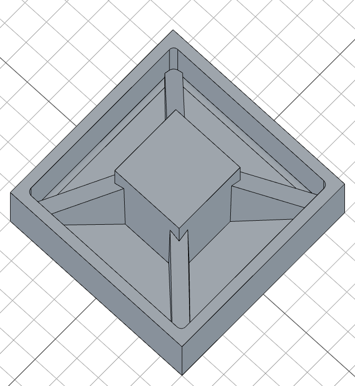 Pattern of ribs on a rotated plane